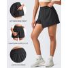 imageG4Free 2 in 1 Wrap Style Women Tennis Skorts Wide Leg Elastic Waist Hiking Shorts Workout with Cargo PocketBlack