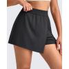 imageG4Free 2 in 1 Wrap Style Women Tennis Skorts Wide Leg Elastic Waist Hiking Shorts Workout with Cargo PocketBlack