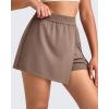imageG4Free 2 in 1 Wrap Style Women Tennis Skorts Wide Leg Elastic Waist Hiking Shorts Workout with Cargo PocketCocoa Beige