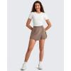 imageG4Free 2 in 1 Wrap Style Women Tennis Skorts Wide Leg Elastic Waist Hiking Shorts Workout with Cargo PocketCocoa Beige