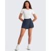 imageG4Free 2 in 1 Wrap Style Women Tennis Skorts Wide Leg Elastic Waist Hiking Shorts Workout with Cargo PocketDark Blue