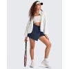 imageG4Free 2 in 1 Wrap Style Women Tennis Skorts Wide Leg Elastic Waist Hiking Shorts Workout with Cargo PocketDark Blue