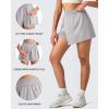 imageG4Free 2 in 1 Wrap Style Women Tennis Skorts Wide Leg Elastic Waist Hiking Shorts Workout with Cargo PocketGrey