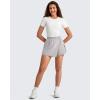 imageG4Free 2 in 1 Wrap Style Women Tennis Skorts Wide Leg Elastic Waist Hiking Shorts Workout with Cargo PocketGrey