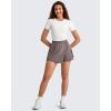 imageG4Free 2 in 1 Wrap Style Women Tennis Skorts Wide Leg Elastic Waist Hiking Shorts Workout with Cargo PocketTaupe