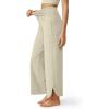 imageG4Free 252729 Wide Leg Pants for Women Ankle Length Loose Yoga Cross High Waist Dance Casual Pants with PocketsApricot