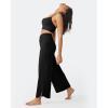 imageG4Free 252729 Wide Leg Pants for Women Ankle Length Loose Yoga Cross High Waist Dance Casual Pants with PocketsBlack