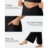 imageG4Free 252729 Wide Leg Pants for Women Ankle Length Loose Yoga Cross High Waist Dance Casual Pants with PocketsBlack