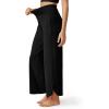 imageG4Free 252729 Wide Leg Pants for Women Ankle Length Loose Yoga Cross High Waist Dance Casual Pants with PocketsBlack