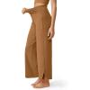 imageG4Free 252729 Wide Leg Pants for Women Ankle Length Loose Yoga Cross High Waist Dance Casual Pants with PocketsCoca Mocha