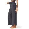 imageG4Free 252729 Wide Leg Pants for Women Ankle Length Loose Yoga Cross High Waist Dance Casual Pants with PocketsDeep Grey