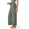 imageG4Free 252729 Wide Leg Pants for Women Ankle Length Loose Yoga Cross High Waist Dance Casual Pants with PocketsGrey Sage