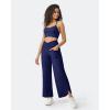 imageG4Free 252729 Wide Leg Pants for Women Ankle Length Loose Yoga Cross High Waist Dance Casual Pants with PocketsRoyal Blue