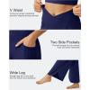 imageG4Free 252729 Wide Leg Pants for Women Ankle Length Loose Yoga Cross High Waist Dance Casual Pants with PocketsRoyal Blue