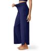 imageG4Free 252729 Wide Leg Pants for Women Ankle Length Loose Yoga Cross High Waist Dance Casual Pants with PocketsRoyal Blue