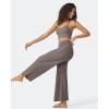imageG4Free 252729 Wide Leg Pants for Women Ankle Length Loose Yoga Cross High Waist Dance Casual Pants with PocketsTaupe