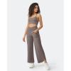 imageG4Free 252729 Wide Leg Pants for Women Ankle Length Loose Yoga Cross High Waist Dance Casual Pants with PocketsTaupe