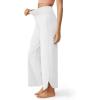 imageG4Free 252729 Wide Leg Pants for Women Ankle Length Loose Yoga Cross High Waist Dance Casual Pants with PocketsWhite