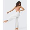 imageG4Free 252729 Wide Leg Pants for Women Ankle Length Loose Yoga Cross High Waist Dance Casual Pants with PocketsWhite