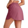 imageG4Free A Line Golf Skirts for Women Elastic High Waisted Tennis Skorts Soft Casual Athletic Inner Shorts with 4 PocketsDark Burgundy