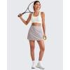 imageG4Free A Line Golf Skirts for Women Elastic High Waisted Tennis Skorts Soft Casual Athletic Inner Shorts with 4 PocketsLight Gray