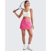 imageG4Free A Line Golf Skirts for Women Elastic High Waisted Tennis Skorts Soft Casual Athletic Inner Shorts with 4 PocketsRose Pink