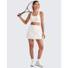 imageG4Free A Line Golf Skirts for Women Elastic High Waisted Tennis Skorts Soft Casual Athletic Inner Shorts with 4 PocketsWhite