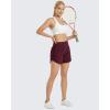 imageG4Free Athletic Shorts for Women Lightweight Running Shorts with Pockets 5quot Quick Dry Workout Shorts for Gym ExerciseBurgundy