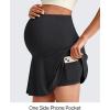 imageG4Free BareFeel Maternity Tennis Skirt with One Pocket Over The Belly Stretchy Pregnancy Workout Skorts Inner Shorts GolfBlack