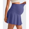 imageG4Free BareFeel Maternity Tennis Skirt with One Pocket Over The Belly Stretchy Pregnancy Workout Skorts Inner Shorts GolfDark Purple