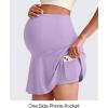 imageG4Free BareFeel Maternity Tennis Skirt with One Pocket Over The Belly Stretchy Pregnancy Workout Skorts Inner Shorts GolfLight Purple