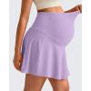 imageG4Free BareFeel Maternity Tennis Skirt with One Pocket Over The Belly Stretchy Pregnancy Workout Skorts Inner Shorts GolfLight Purple