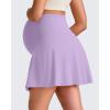 imageG4Free BareFeel Maternity Tennis Skirt with One Pocket Over The Belly Stretchy Pregnancy Workout Skorts Inner Shorts GolfLight Purple