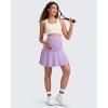 imageG4Free BareFeel Maternity Tennis Skirt with One Pocket Over The Belly Stretchy Pregnancy Workout Skorts Inner Shorts GolfLight Purple