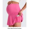 imageG4Free BareFeel Maternity Tennis Skirt with One Pocket Over The Belly Stretchy Pregnancy Workout Skorts Inner Shorts GolfRose Pink