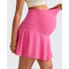 imageG4Free BareFeel Maternity Tennis Skirt with One Pocket Over The Belly Stretchy Pregnancy Workout Skorts Inner Shorts GolfRose Pink