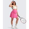 imageG4Free BareFeel Maternity Tennis Skirt with One Pocket Over The Belly Stretchy Pregnancy Workout Skorts Inner Shorts GolfRose Pink