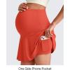 imageG4Free BareFeel Maternity Tennis Skirt with One Pocket Over The Belly Stretchy Pregnancy Workout Skorts Inner Shorts GolfRust Orange
