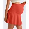 imageG4Free BareFeel Maternity Tennis Skirt with One Pocket Over The Belly Stretchy Pregnancy Workout Skorts Inner Shorts GolfRust Orange