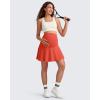 imageG4Free BareFeel Maternity Tennis Skirt with One Pocket Over The Belly Stretchy Pregnancy Workout Skorts Inner Shorts GolfRust Orange