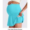 imageG4Free BareFeel Maternity Tennis Skirt with One Pocket Over The Belly Stretchy Pregnancy Workout Skorts Inner Shorts GolfSky Blue