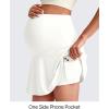 imageG4Free BareFeel Maternity Tennis Skirt with One Pocket Over The Belly Stretchy Pregnancy Workout Skorts Inner Shorts GolfWhite