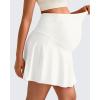 imageG4Free BareFeel Maternity Tennis Skirt with One Pocket Over The Belly Stretchy Pregnancy Workout Skorts Inner Shorts GolfWhite