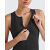 imageG4Free BareFeel Womens Cropped Tank Tops Half Zip Workout Athletic Shirts Sleeveless for Gym Tennis Slim FitBlack