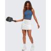 imageG4Free BareFeel Womens Cropped Tank Tops Half Zip Workout Athletic Shirts Sleeveless for Gym Tennis Slim FitBlue Gray