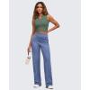 imageG4Free BareFeel Womens Cropped Tank Tops Half Zip Workout Athletic Shirts Sleeveless for Gym Tennis Slim FitGray Sage