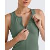 imageG4Free BareFeel Womens Cropped Tank Tops Half Zip Workout Athletic Shirts Sleeveless for Gym Tennis Slim FitGray Sage