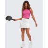 imageG4Free BareFeel Womens Cropped Tank Tops Half Zip Workout Athletic Shirts Sleeveless for Gym Tennis Slim FitHot Pink