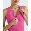 imageG4Free BareFeel Womens Cropped Tank Tops Half Zip Workout Athletic Shirts Sleeveless for Gym Tennis Slim FitHot Pink