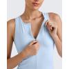 imageG4Free BareFeel Womens Cropped Tank Tops Half Zip Workout Athletic Shirts Sleeveless for Gym Tennis Slim FitLight Denim